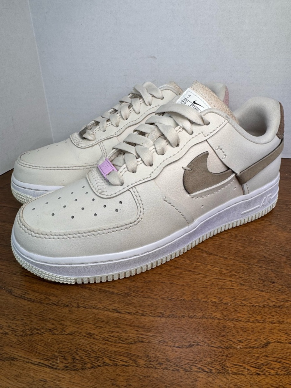 Nike Womens Air Force 1 AF1 Low Vandalized Light Orewood Brown Cream Pink, sz 7